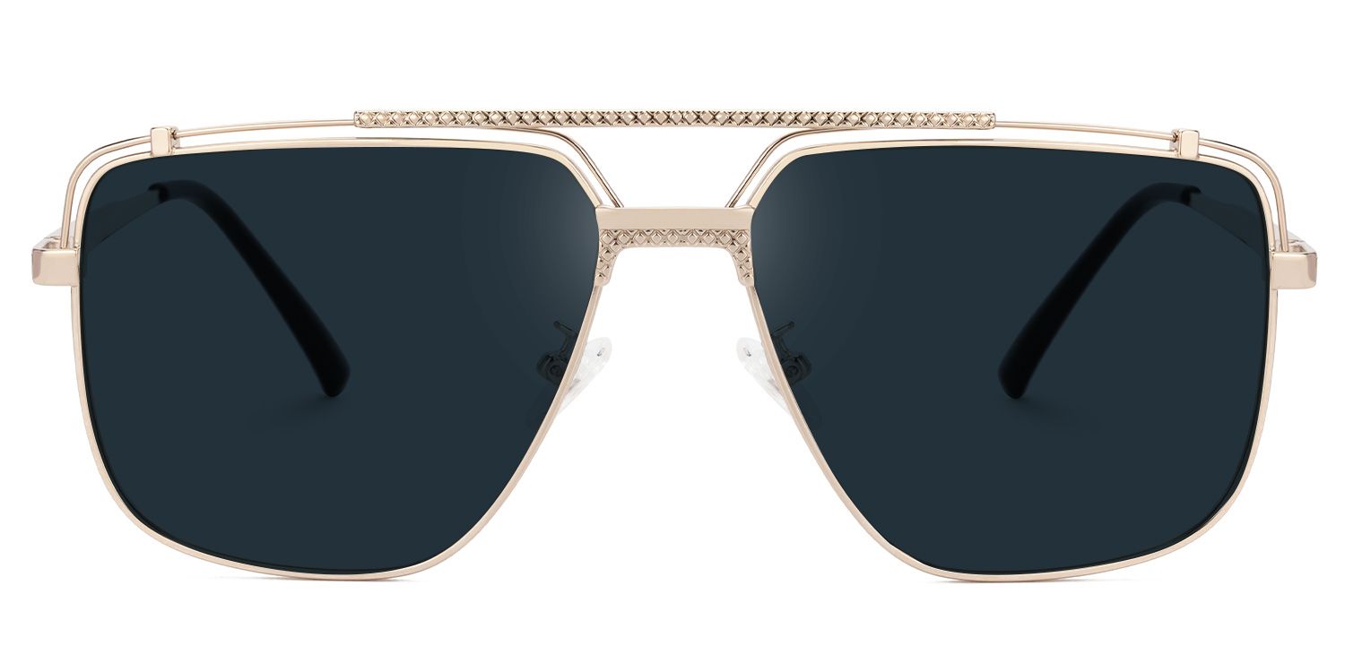 Kaholo - Aviator Gold Sunglasses | Vooglam Angle View