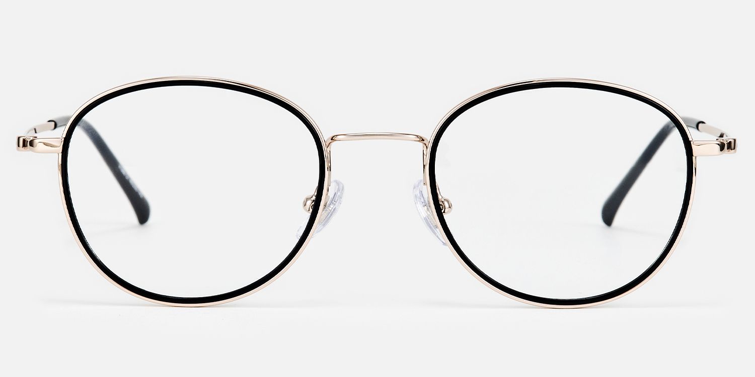 Harlow - Oval Black Eyeglasses | Vooglam Angle View