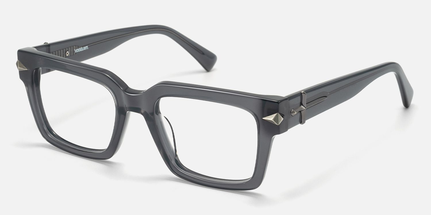 Covenant - Rectangle Gray Eyeglasses | Vooglam Front View