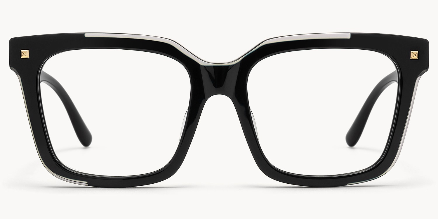 Taffeta - Square Black Eyeglasses - 1