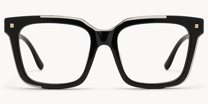 Taffeta - Square Black Eyeglasses