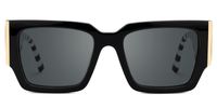Fantasia - Rectangle Black Sunglasses | Vooglam Angle View