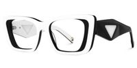 Emerens - Rectangle White Eyeglasses | Vooglam Front View