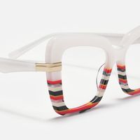 Nadda - Square Two-tone Eyeglasses | Vooglam Design Details