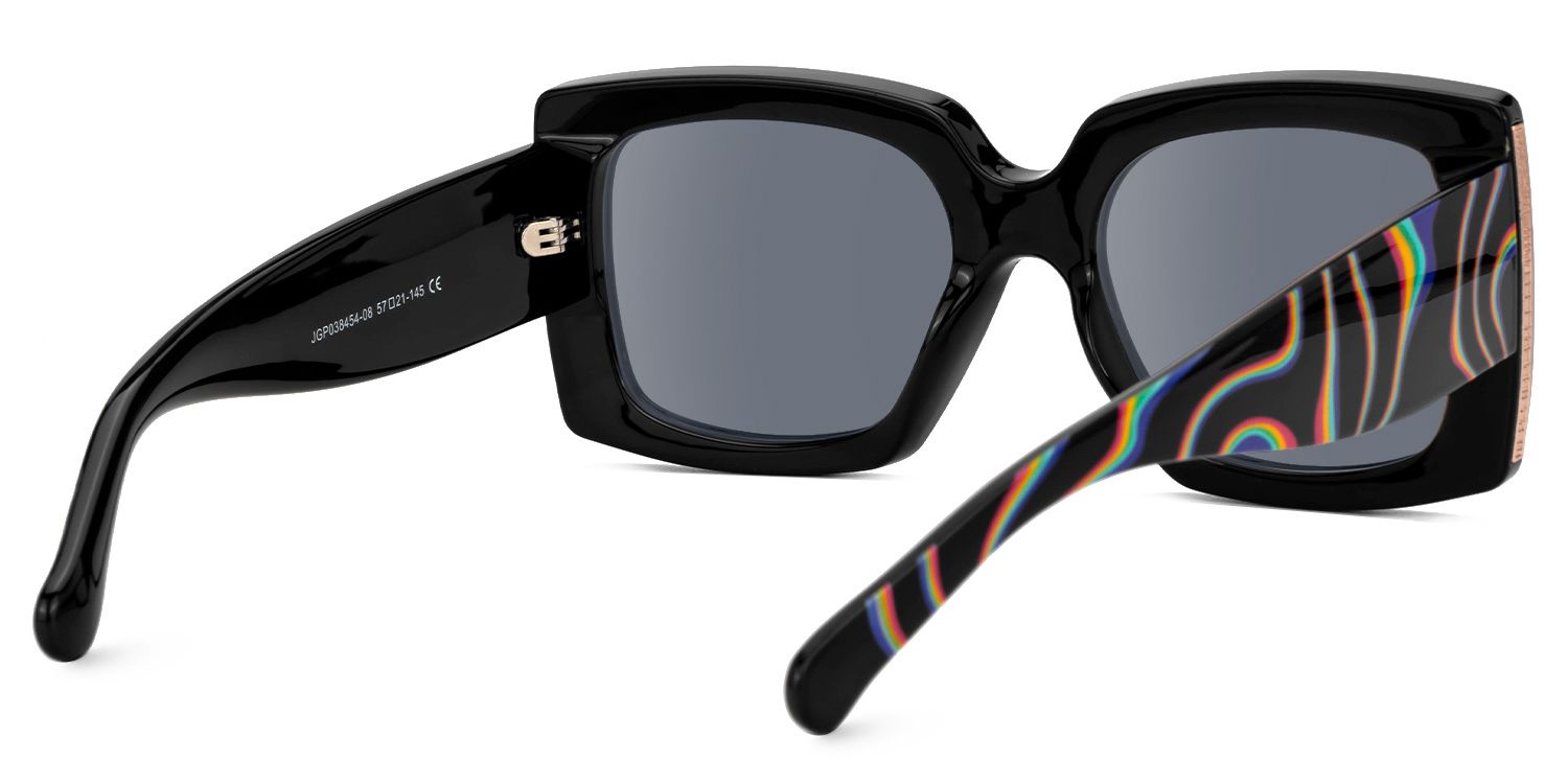 Borislav - Rectangle Multicolor Sunglasses | Vooglam Side View