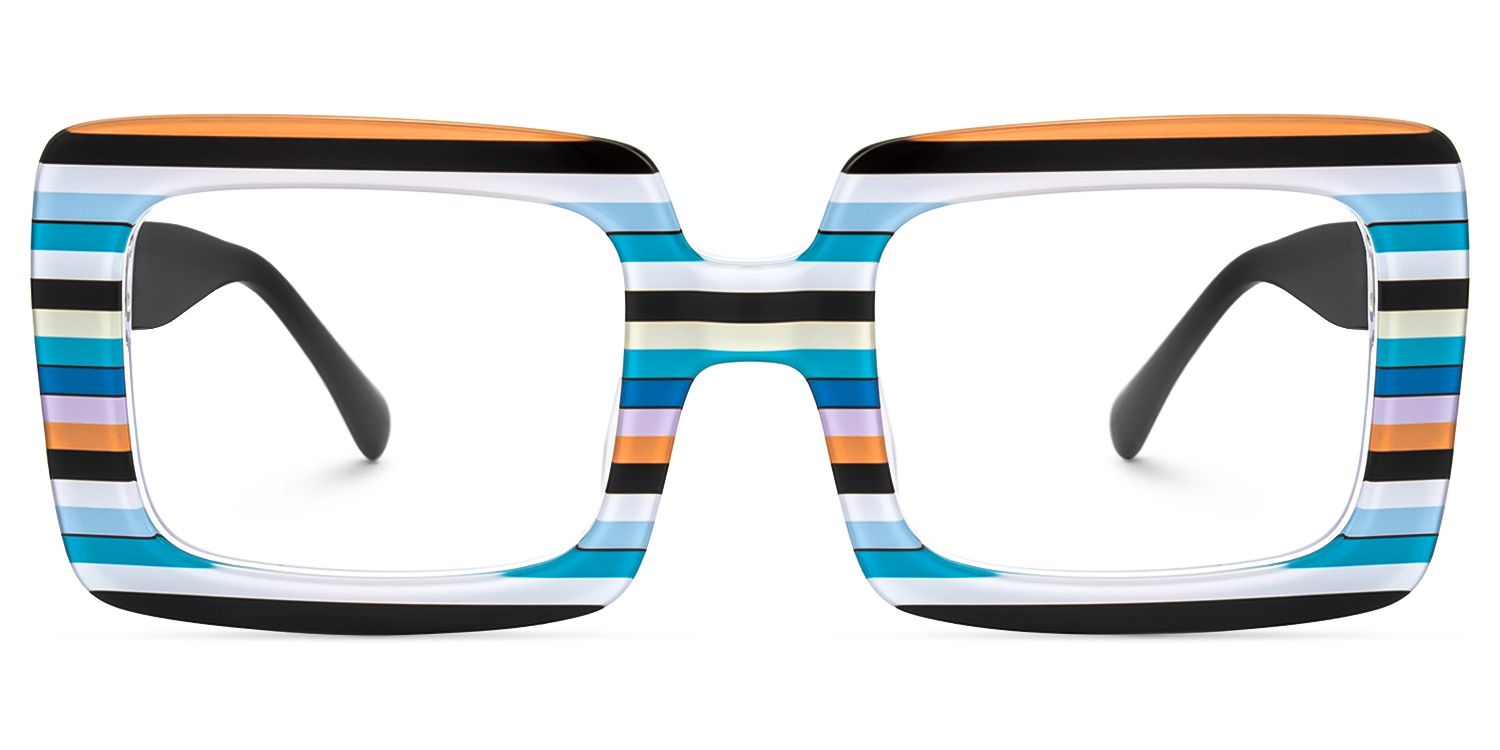 Jackie - Rectangle Multicolor Eyeglasses | Vooglam Angle View