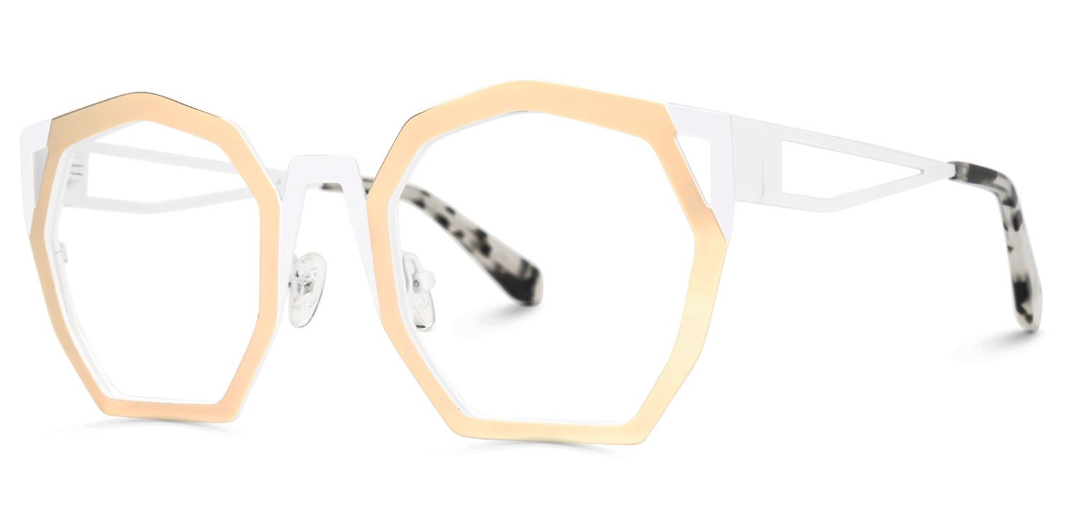 Ellard - Geometric Gold Eyeglasses | Vooglam Front View