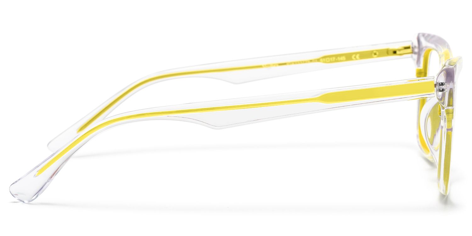 Axiom - Rectangle Yellow Eyeglasses | Vooglam Side View