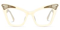Kalinda - Cat Eye White Eyeglasses | Vooglam Angle View