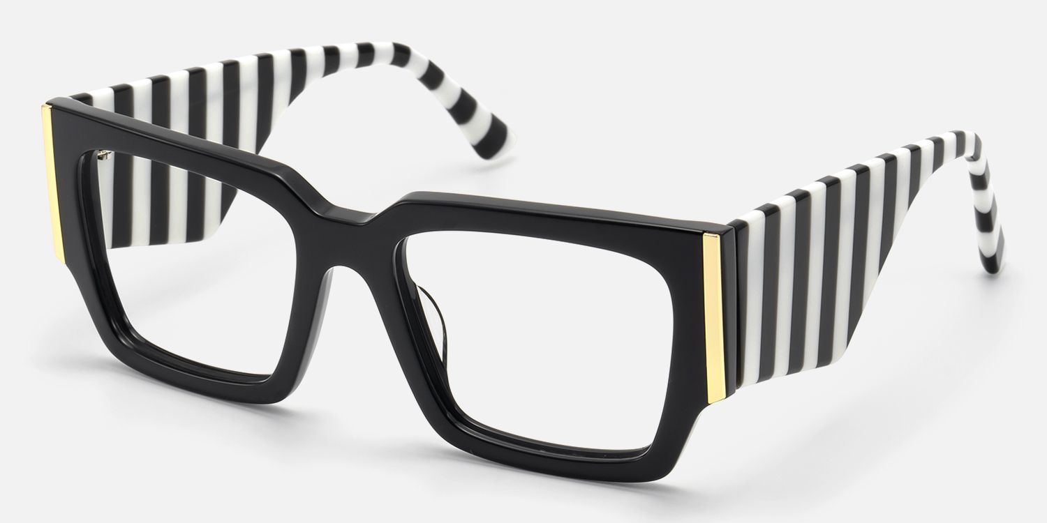 Fantasia - Rectangle Black Eyeglasses | Vooglam Front View