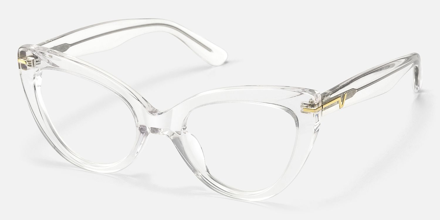 Veromca - Cat Eye Crystal Clear Eyeglasses | Vooglam Front View