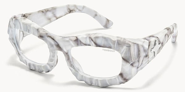 The Geologist - Geometric White Eyeglasses