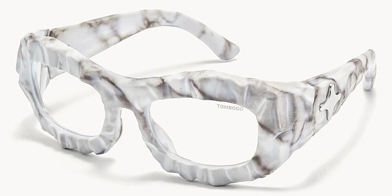 The Geologist - Geometric White Eyeglasses