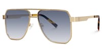 Fidelina - Aviator Gold Sunglasses - 2