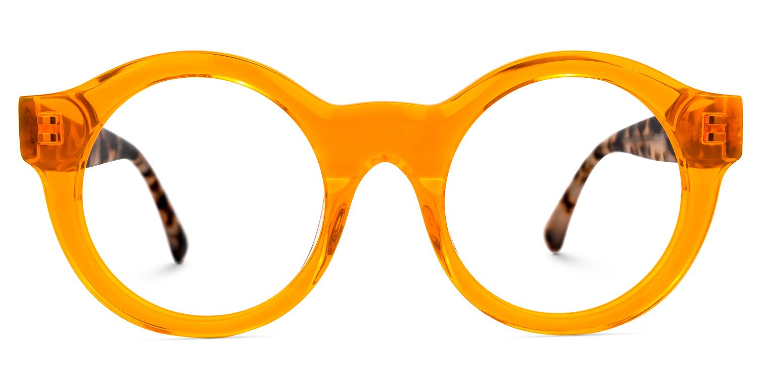 Elefteria - Round Orange Eyeglasses | Vooglam Angle View