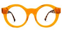 Elefteria - Round Orange Eyeglasses | Vooglam Angle View