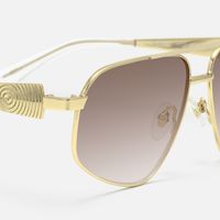 Solara - Aviator Gold Sunglasses | Vooglam Design Details