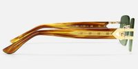 Aurum - Green Tint Rimless Sunglasses | Vooglam Side View