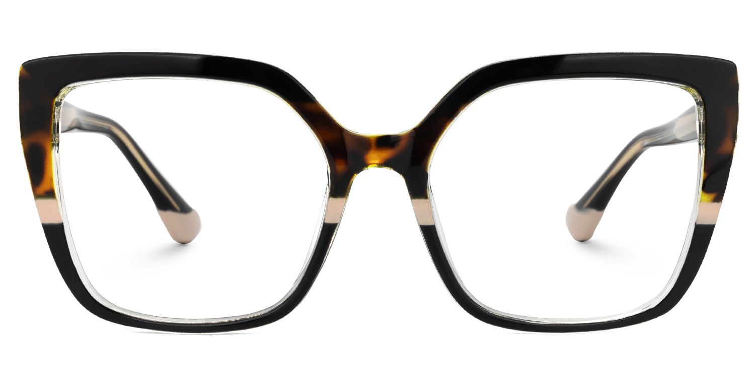 Faizan - Square Black/Tortoise Eyeglasses | Vooglam Angle View