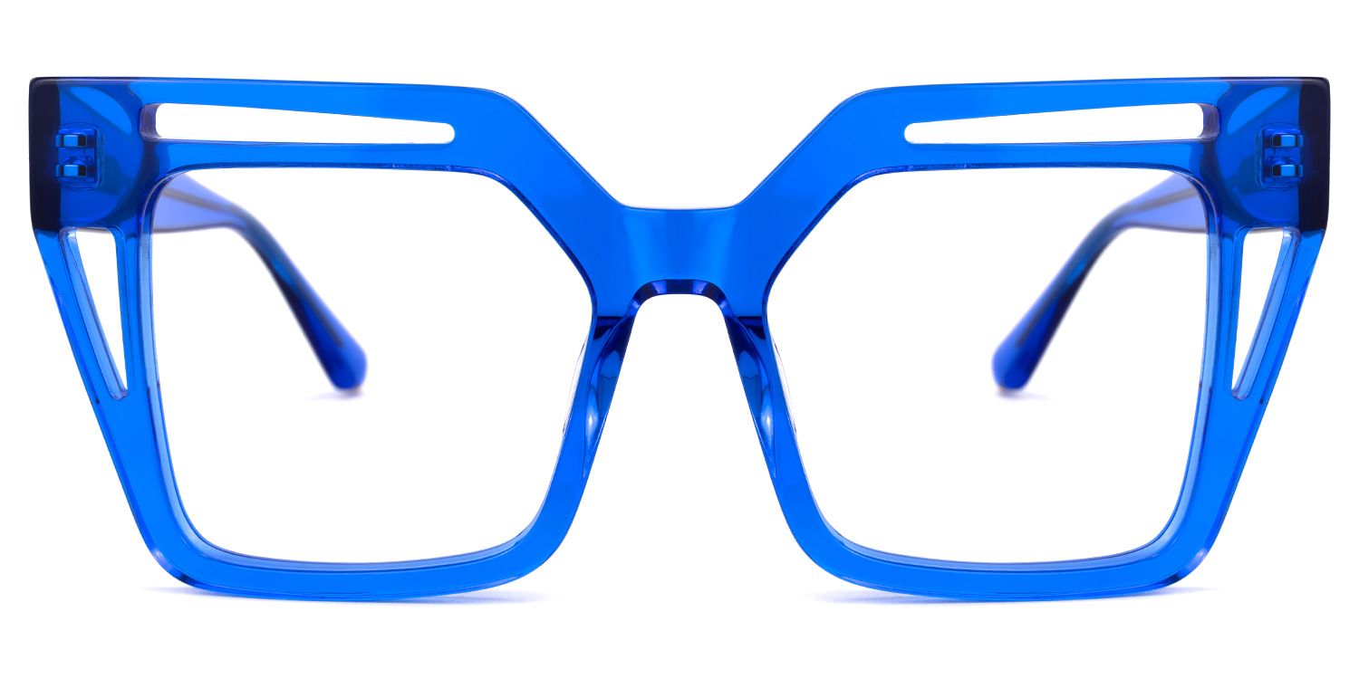 Eduarte - Square Blue Eyeglasses | Vooglam Angle View