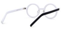 Rooney - Round Black/White Eyeglasses | Vooglam Side View
