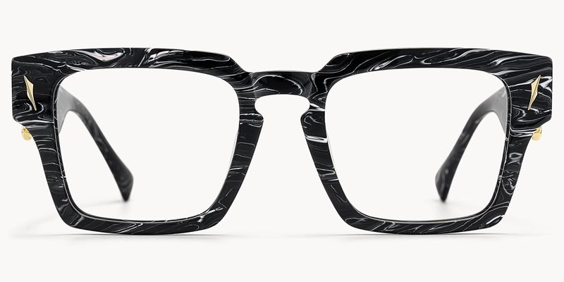 Stiletto - Rectangle Black Eyeglasses