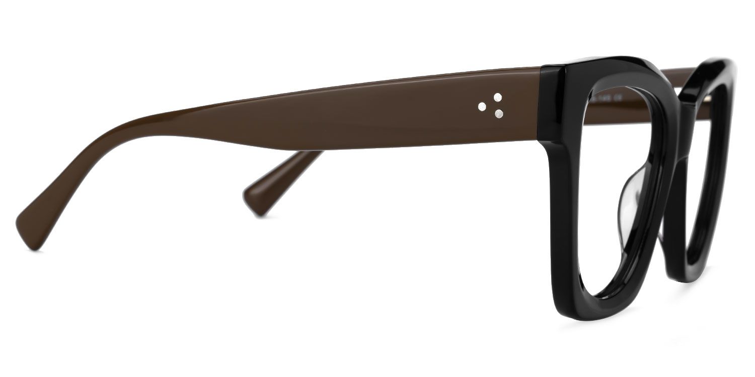 Clara - Square Brown Eyeglasses by Vooglam - Product View 4