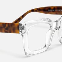 Pacheco - Clear Square Glasses Tortoise Temples | Vooglam Design Details