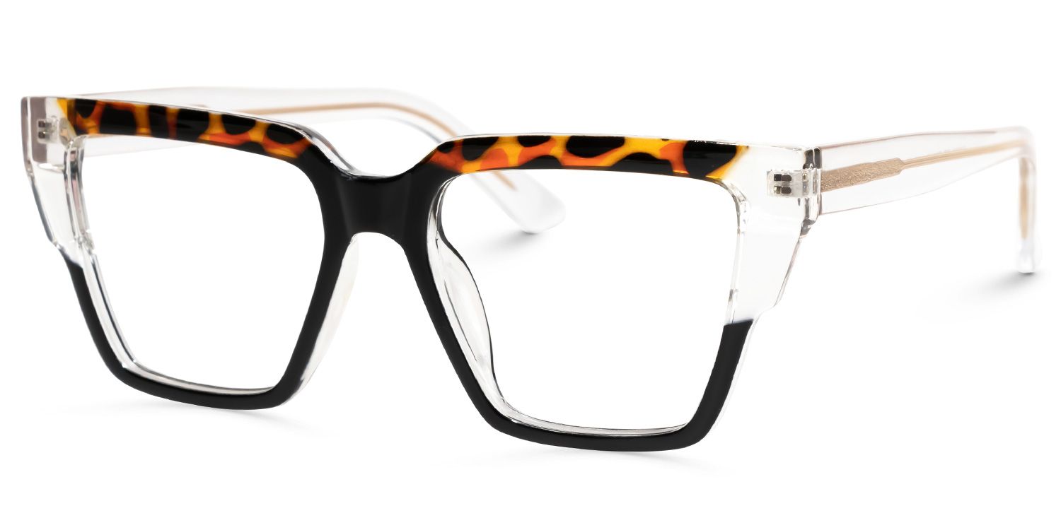 Sherwin - Rectangle Black/Tortoise Eyeglasses | Vooglam Front View