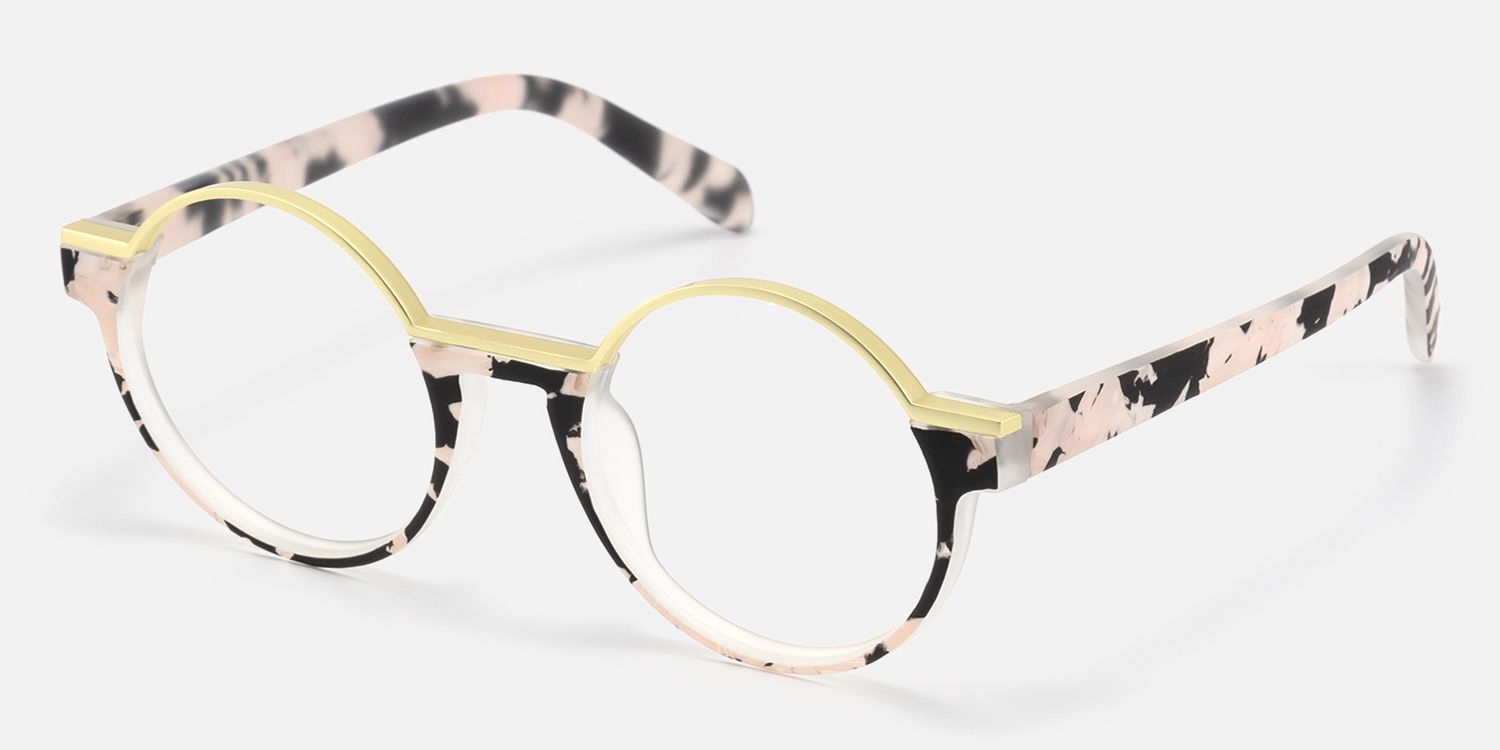 Latina - Round Floral Eyeglasses | Vooglam Front View