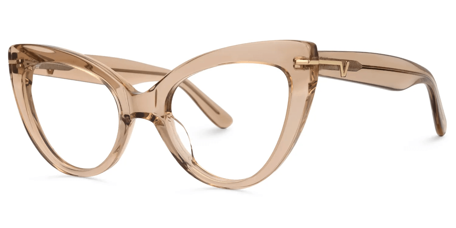 cat eye champagne eyeglasses