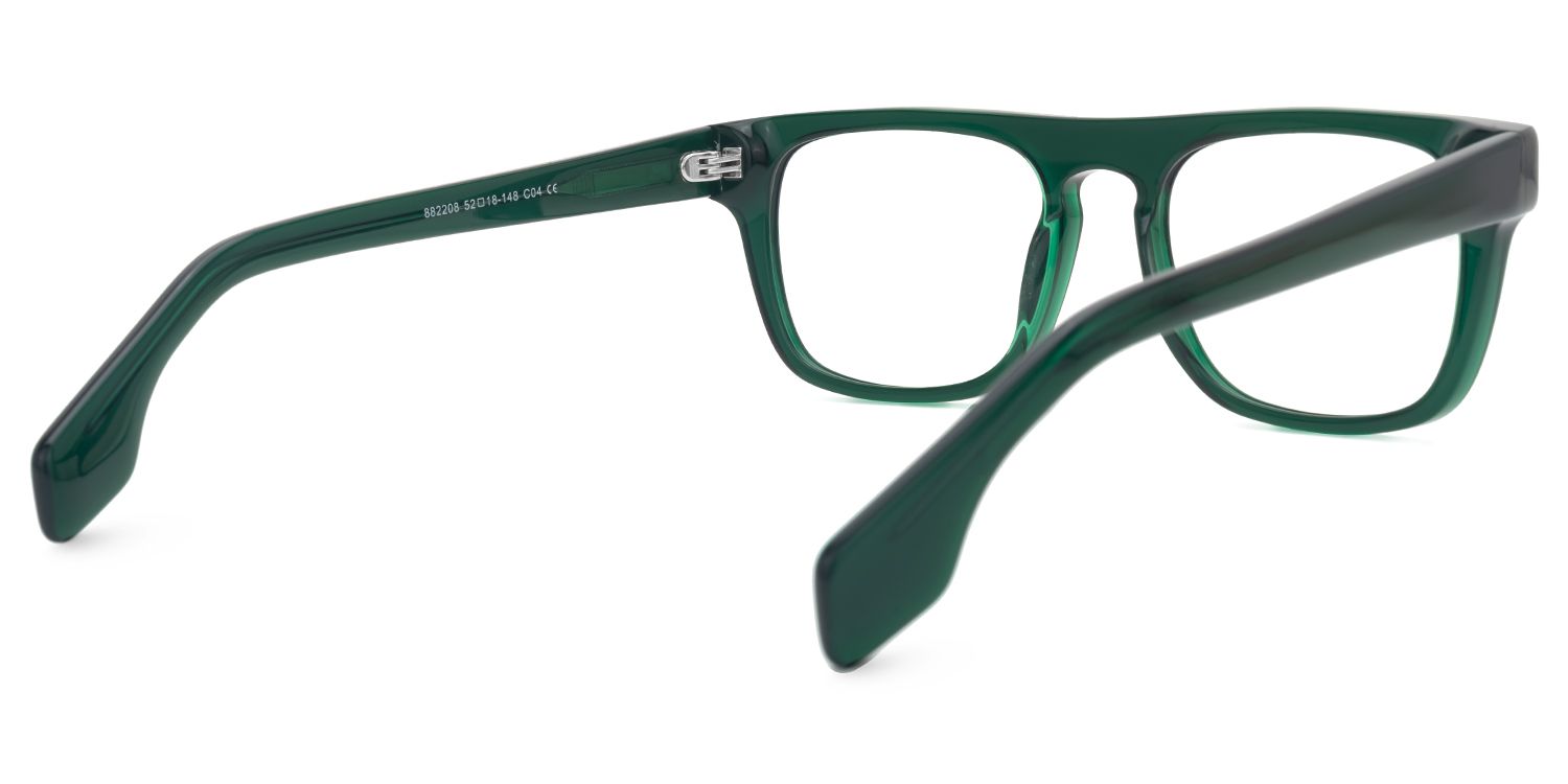 Eliseo - Rectangle Green Eyeglasses | Vooglam Side View