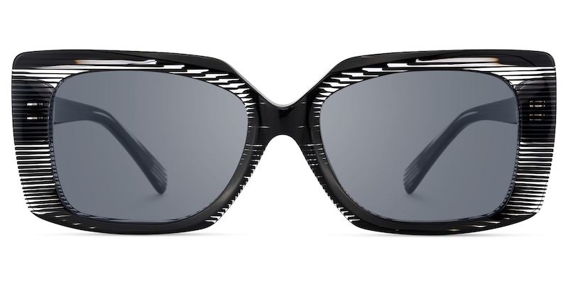 Stratus - Rectangle Black Sunglasses
