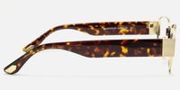 Nyame - Rectangle Gold Eyeglasses | Vooglam Side View