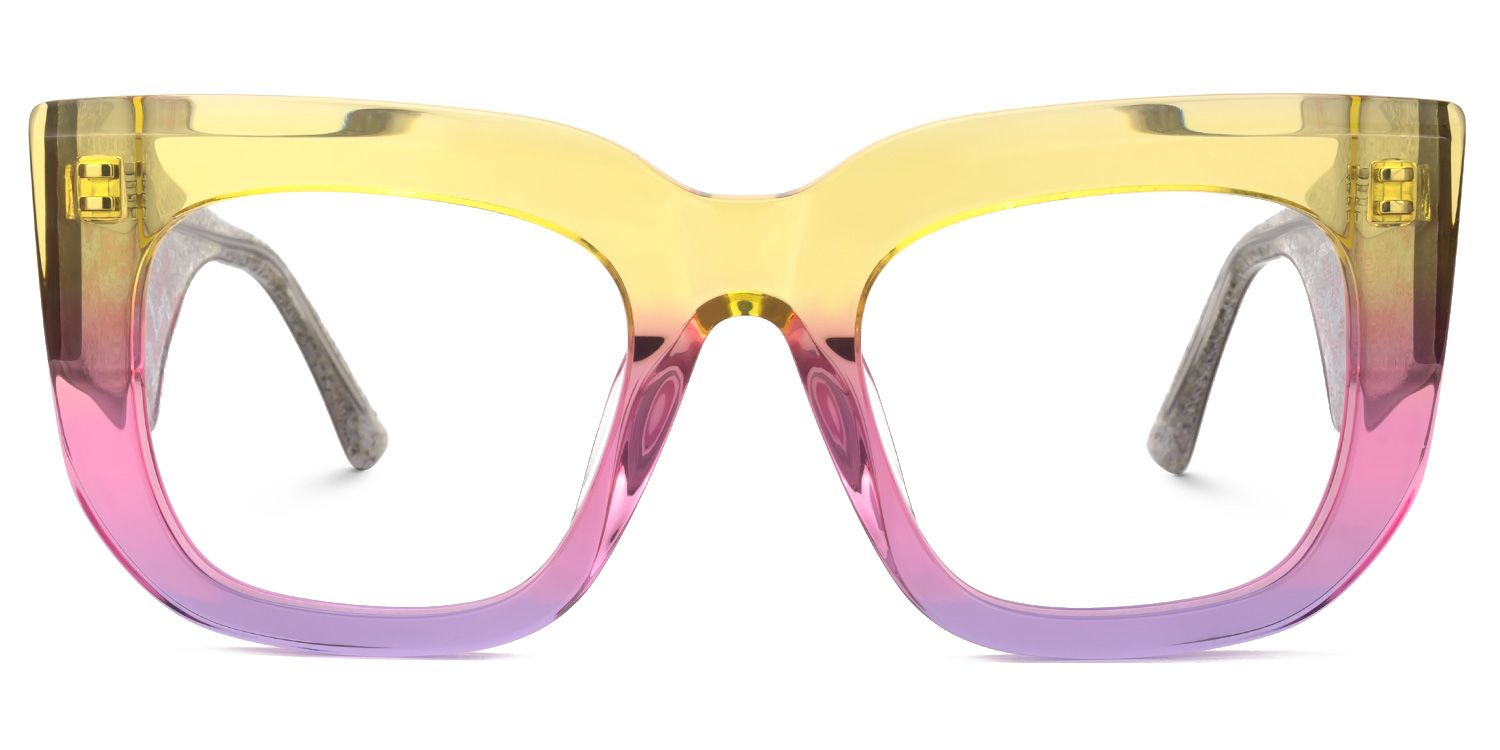 Hakulani - Square Multicolor Eyeglasses | Vooglam Angle View