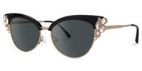 Portia - Black Browline Sunglasses | Vooglam Front View