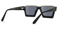 Dardhan - Rectangle Black Sunglasses | Vooglam Side View