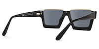 Dardhan - Rectangle Black Sunglasses - 4
