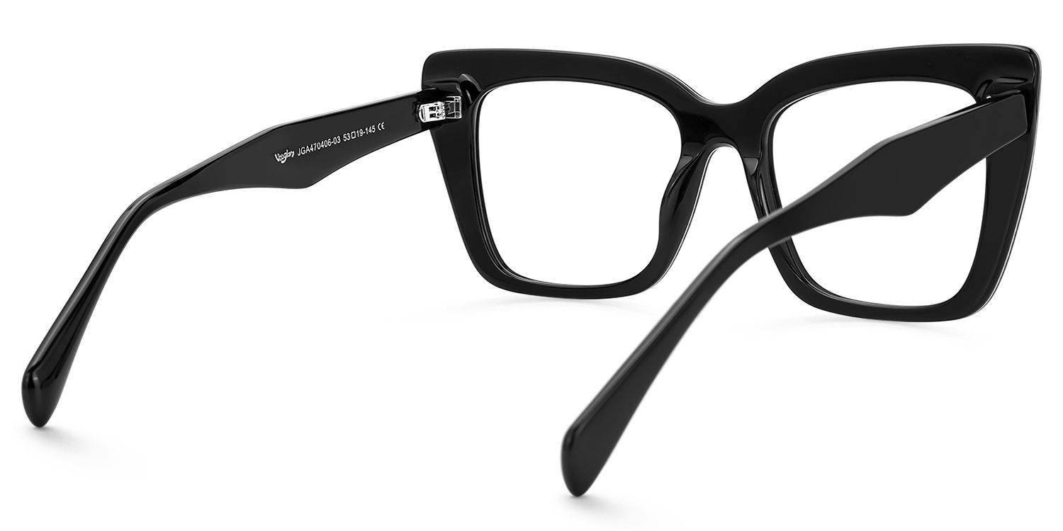 Kaipo - Square Black Eyeglasses | Vooglam Side View