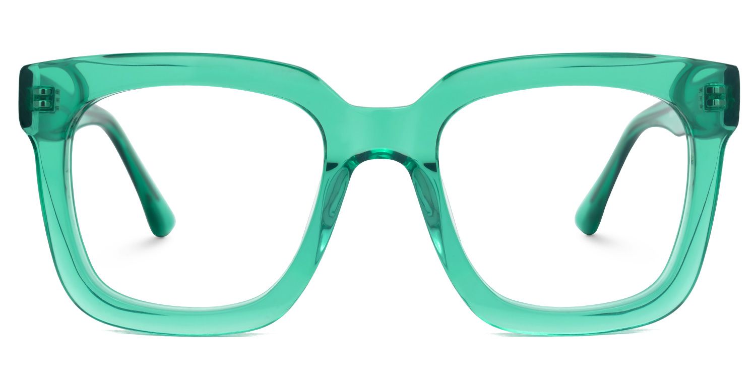 Eisa - Square Green Eyeglasses | Vooglam Angle View