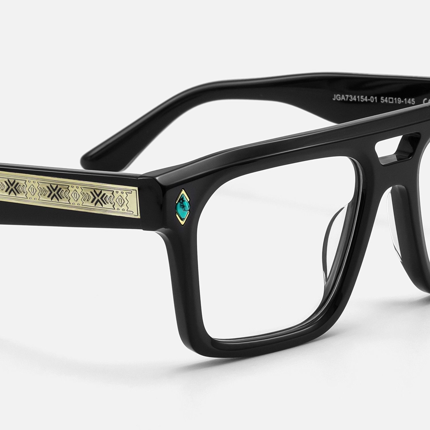 vooglam quirky acetate aviator glasses with refined turquoise jewelry with gold accents