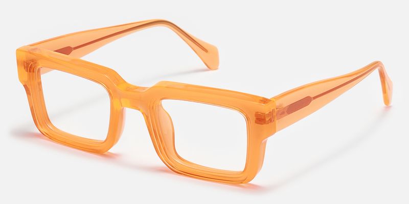 Cherie - Vibrant Orange Chunky Bold Square Glasses