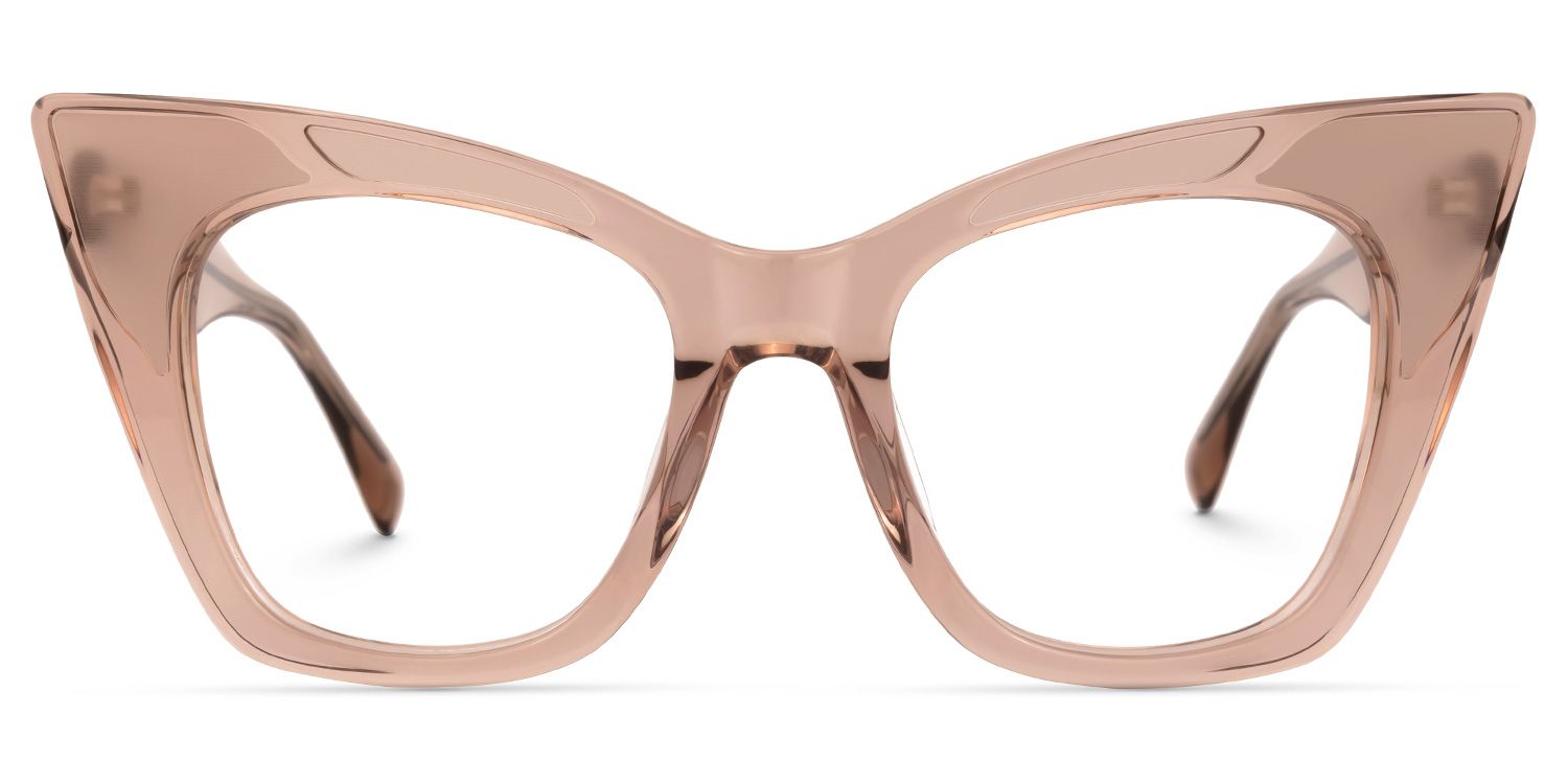 Aelius - Cat Eye Brown Eyeglasses by Vooglam - Angle View