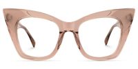 Aelius - Cat Eye Brown Eyeglasses | Vooglam Angle View