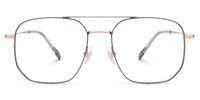 Emke - Aviator Grey Eyeglasses | Vooglam Angle View