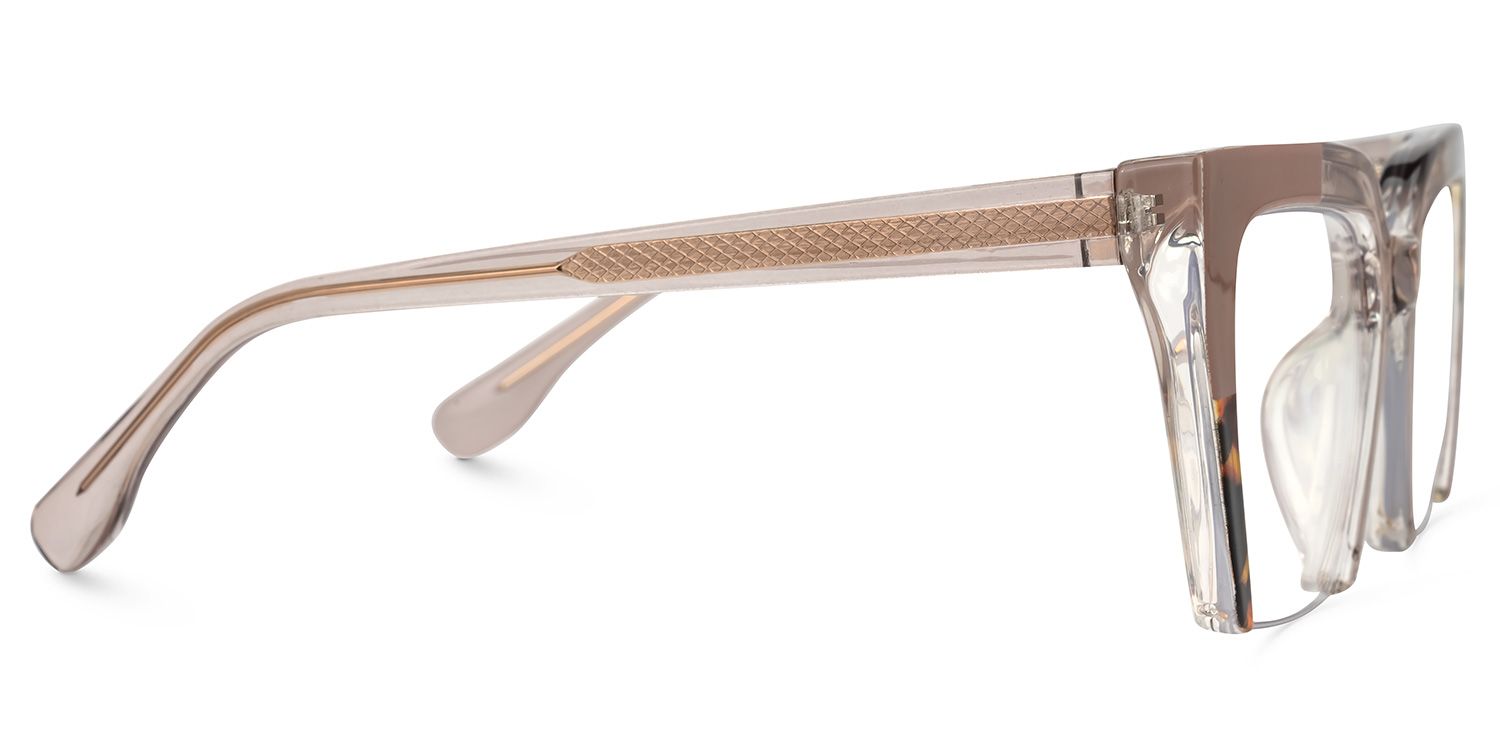 Danyale - Square Brown/Tortoise Eyeglasses by Vooglam - Product View 4