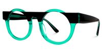Egon - Round Green/Black Eyeglasses | Vooglam Front View