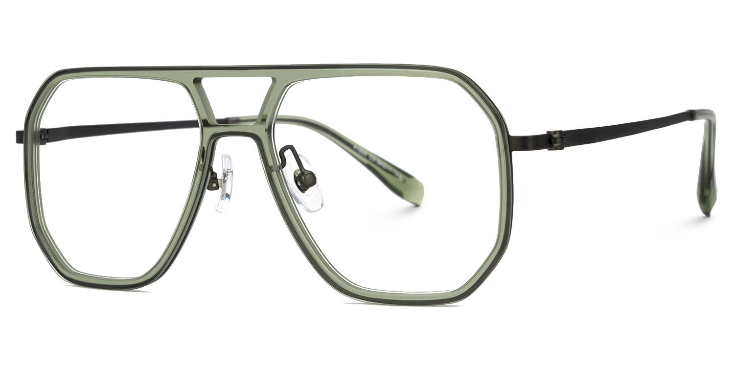 Galdesa - Aviator Green Eyeglasses | Vooglam Front View