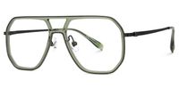 Galdesa - Aviator Green Eyeglasses | Vooglam Front View