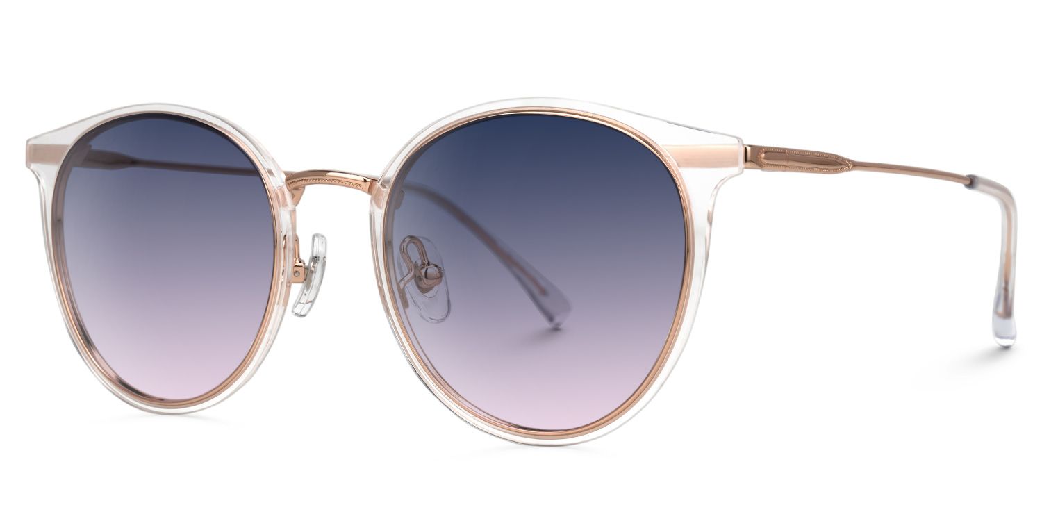 Eady - Round Crystal Sunglasses | Vooglam Front View